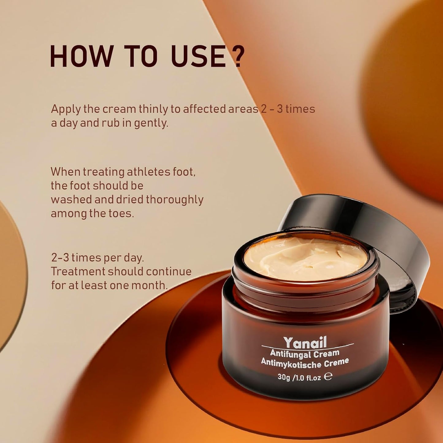 Yanail Antifungal Cream Jock Itch Cream Antifungal, Athletes Foot & Toenail Fungus Treatment,30ml