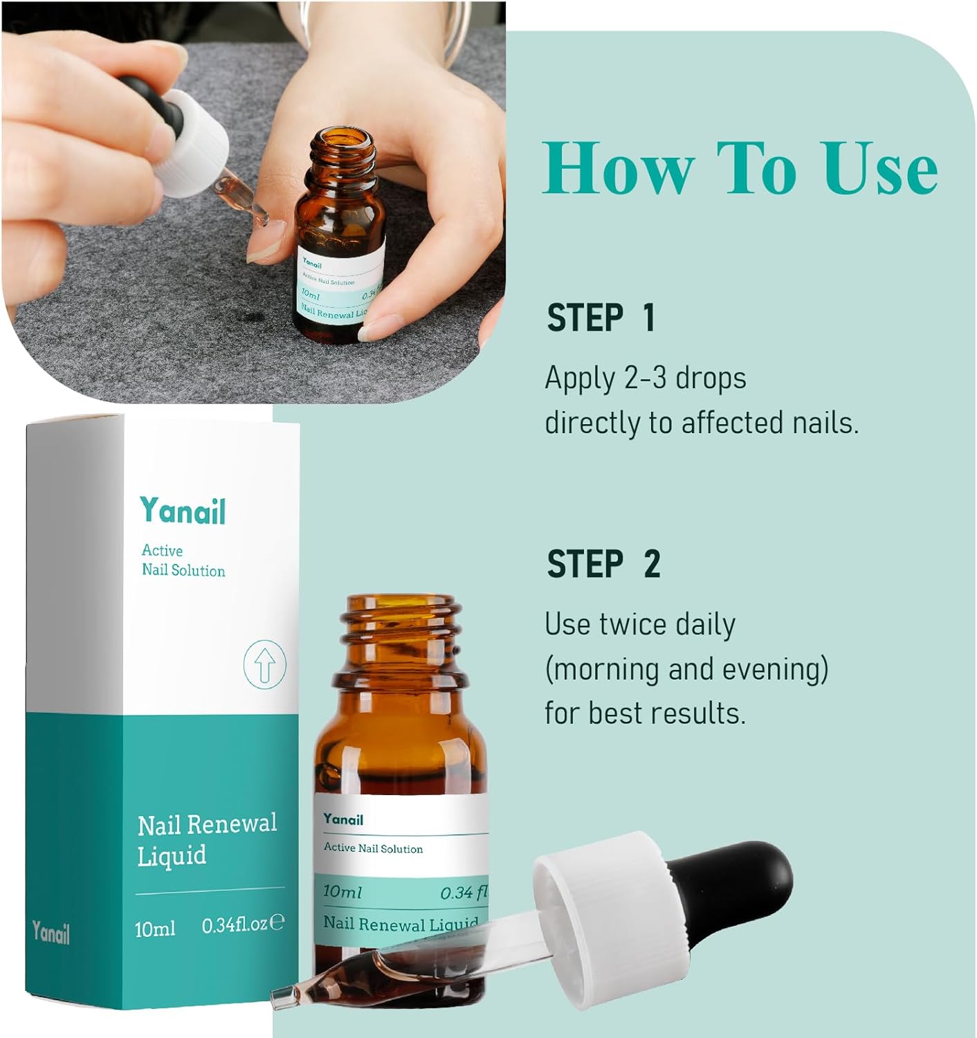 Yanail Fungal Nail Treatment | Nail Fungus Treatment for Toenails Extra Strong，10ml