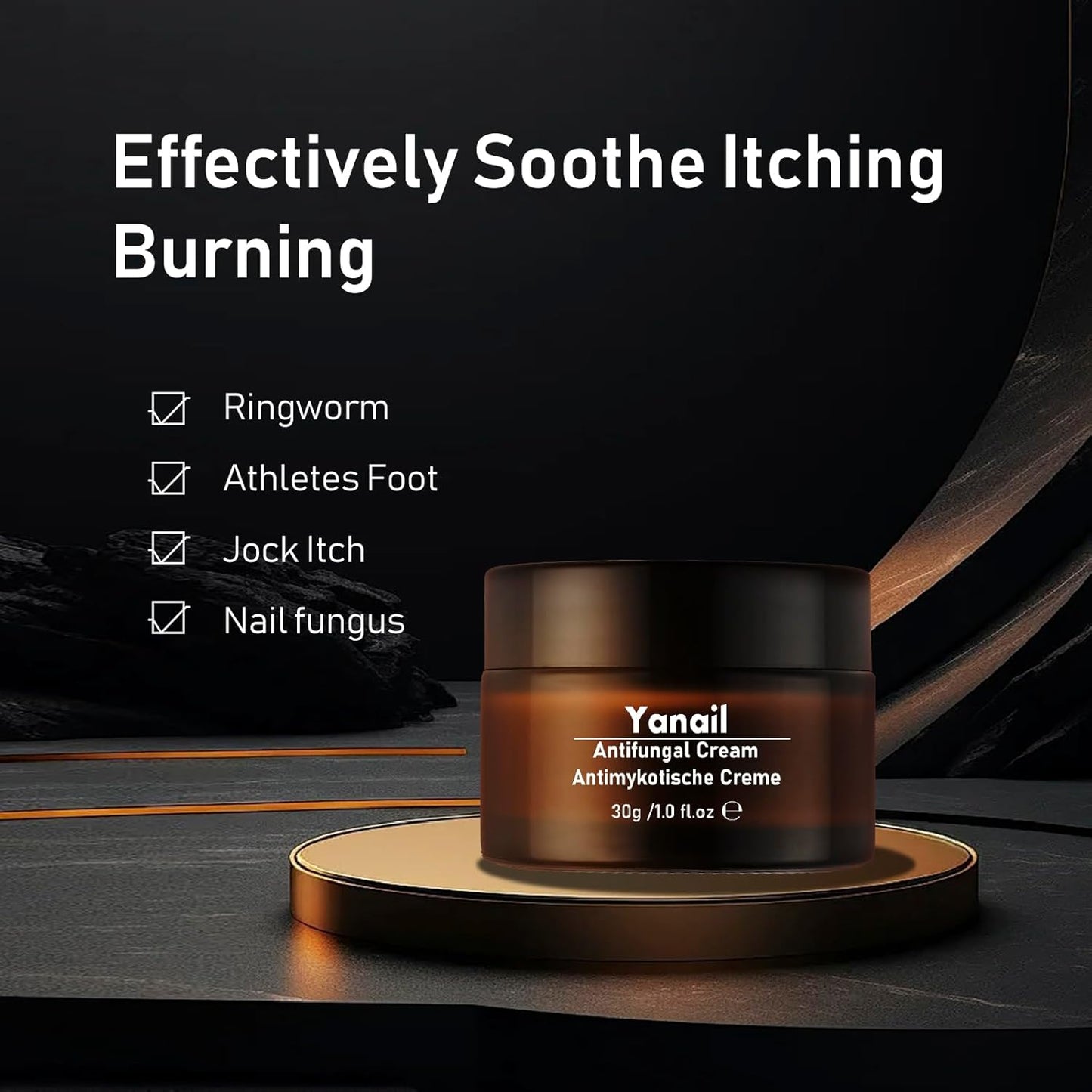 Yanail Antifungal Cream Jock Itch Cream Antifungal, Athletes Foot & Toenail Fungus Treatment，30ml